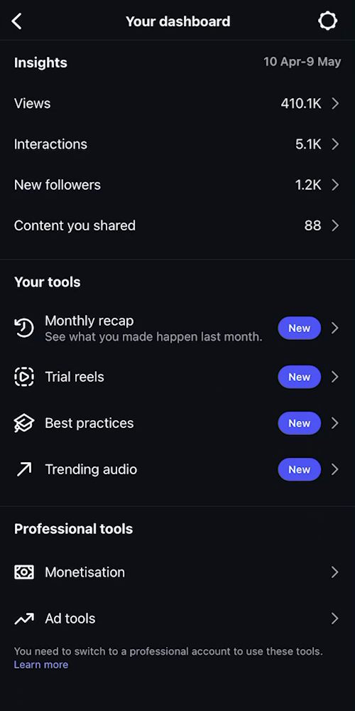 Instagram dashboard 7